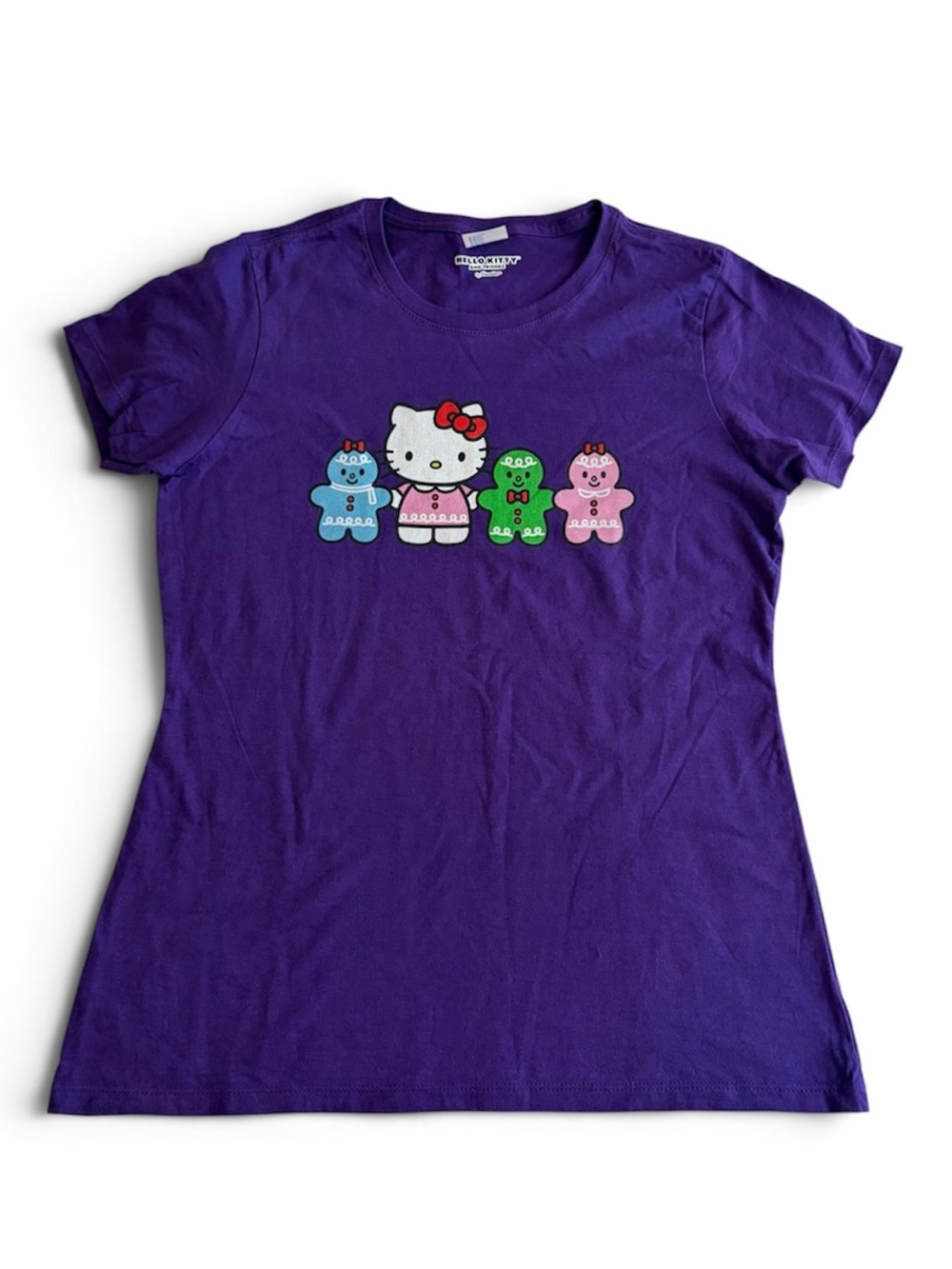 Hello Kitty Purple Holiday Gingerbread Tee Shirt Women’s Size Small NWOT